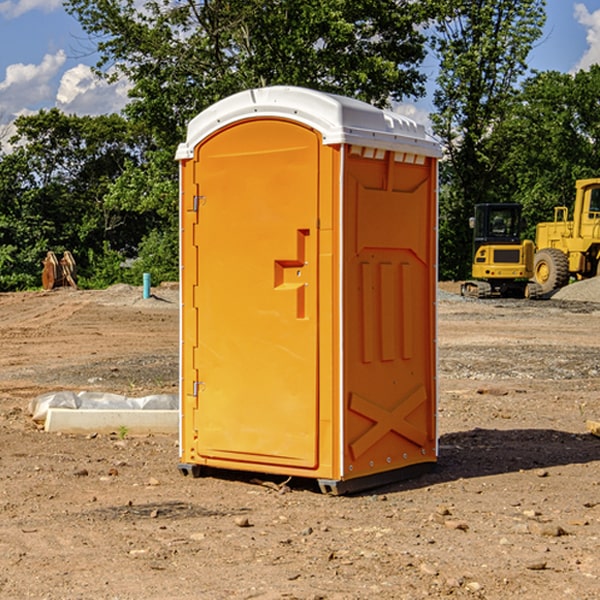 how often are the portable restrooms cleaned and serviced during a rental period in Petersburg TN